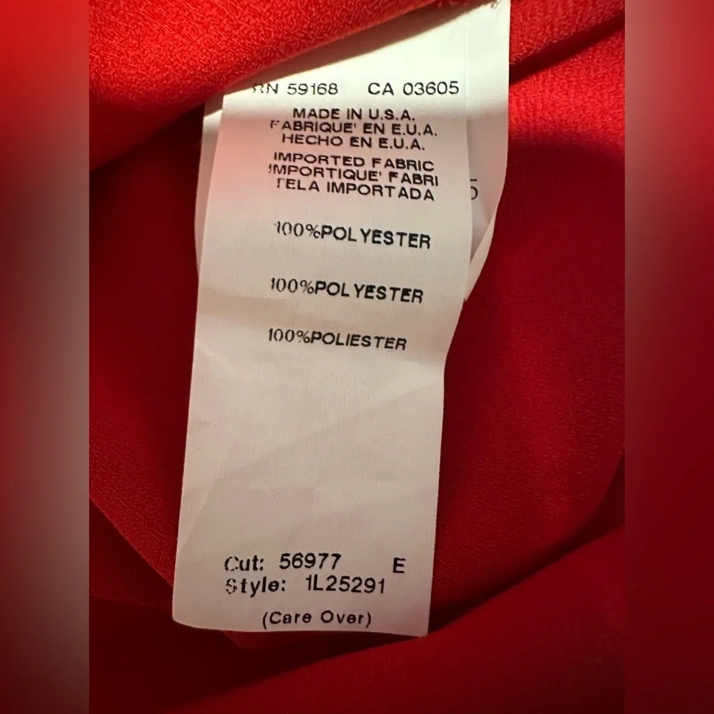 Karen Kane Vibrant Red Women's Draped Cowl Neck Top Blouse - Picture 5 of 8